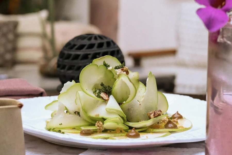 Pear and chayote carpaccio