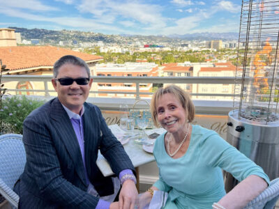 Luxury real estate advisor and Lola Levoy of Beverly Hills Escrow enjoying a power lunch at Dante, Maybourne Hotel, Beverly Hills.