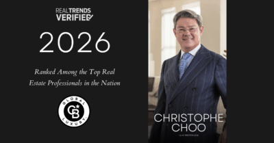 Christophe Choo featured image landscape banner for RealTrends Verified 2026 national real estate ranking, representing the luxury markets of Beverly Hills and Los Angeles with Coldwell Banker Global Luxury.