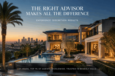 Luxury Beverly Hills estate representing the type of homes sold by an experienced Beverly Hills listing agent with 37 years of luxury real estate expertise. Coldwell Banker Realty Beverly Hills Christophe Choo