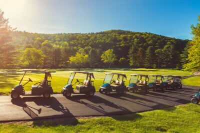 Golf Carts at the ready for Tee Time in the Upper Valley of VT and NH