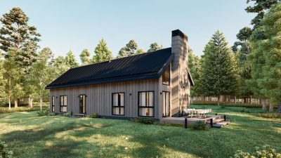 Quechee Lakes real estate - Exterior of the Mountain Stream at Quechee Alder home model, new homes in Vermont