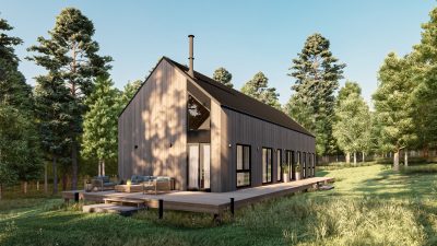 Exterior of the Mountain Stream at Quechee Maple home model, new homes in Vermont