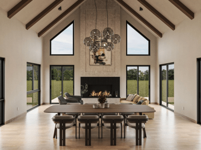 Interior of the Mountain Stream at Quechee Walnut home model