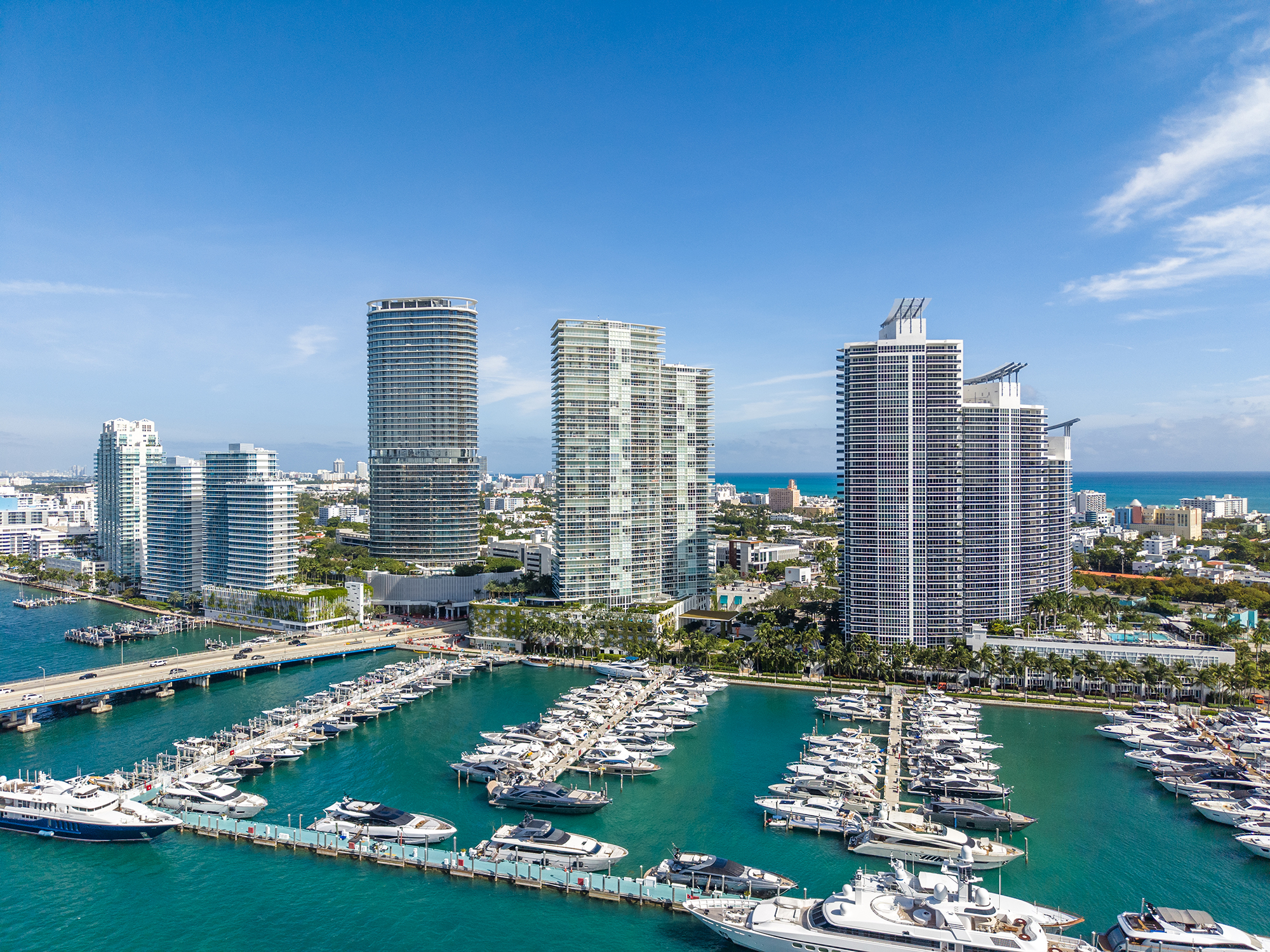 Aerial view of South of Fifth Miami Beach Luxury Real Estate