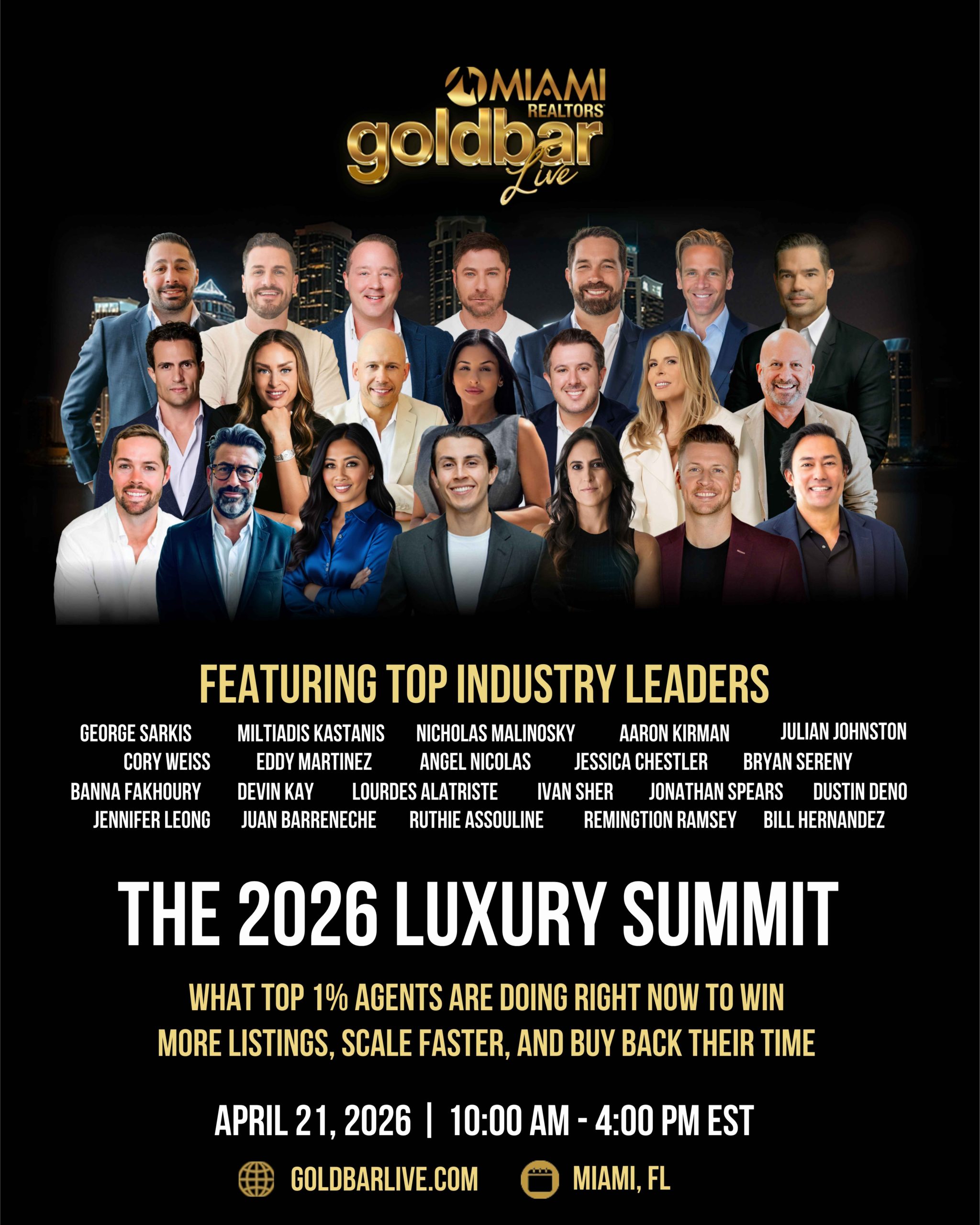 Miami Goldbar LIVE the 2026 Luxury Summit with Eddy Martinez ONE Sotheby's