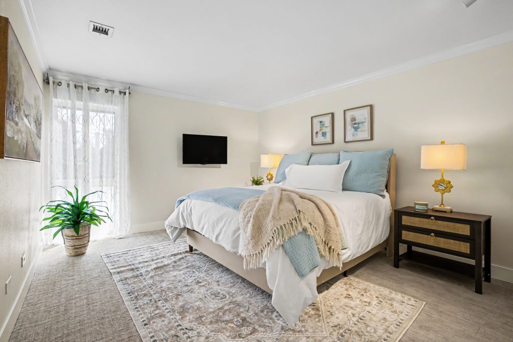 Bedroom in a Governor's Park condo at 700 N Washington St, Denver