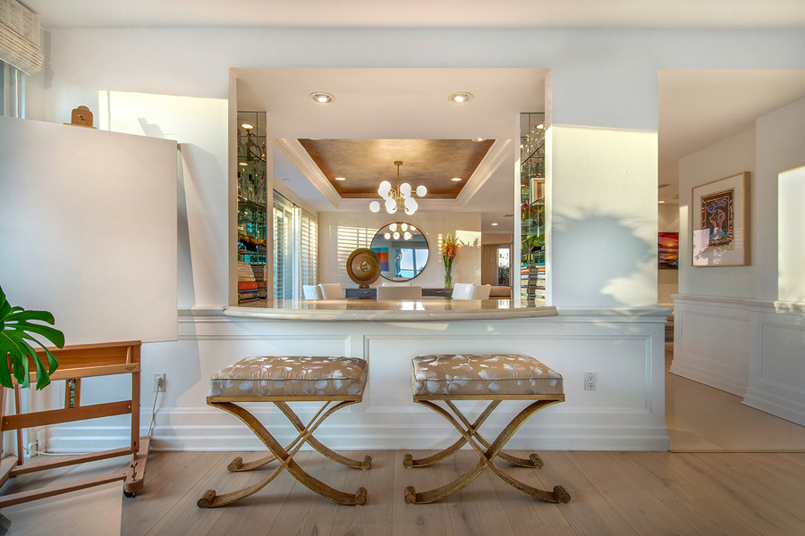 Living room interior of Ocean Avenue home
