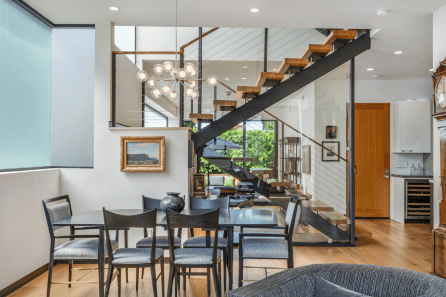 Dining area of modern luxury residence in Venice, CA
