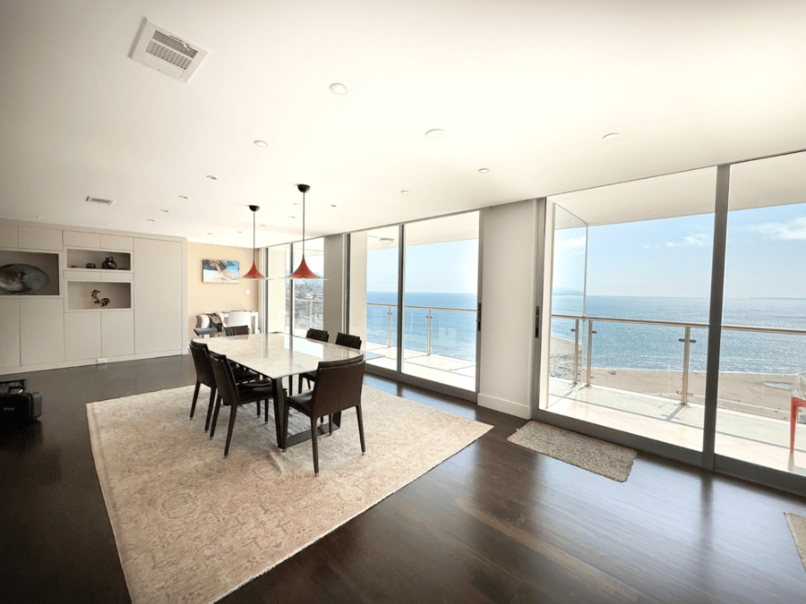 open floor plan in an ocean towers unit in santa monica