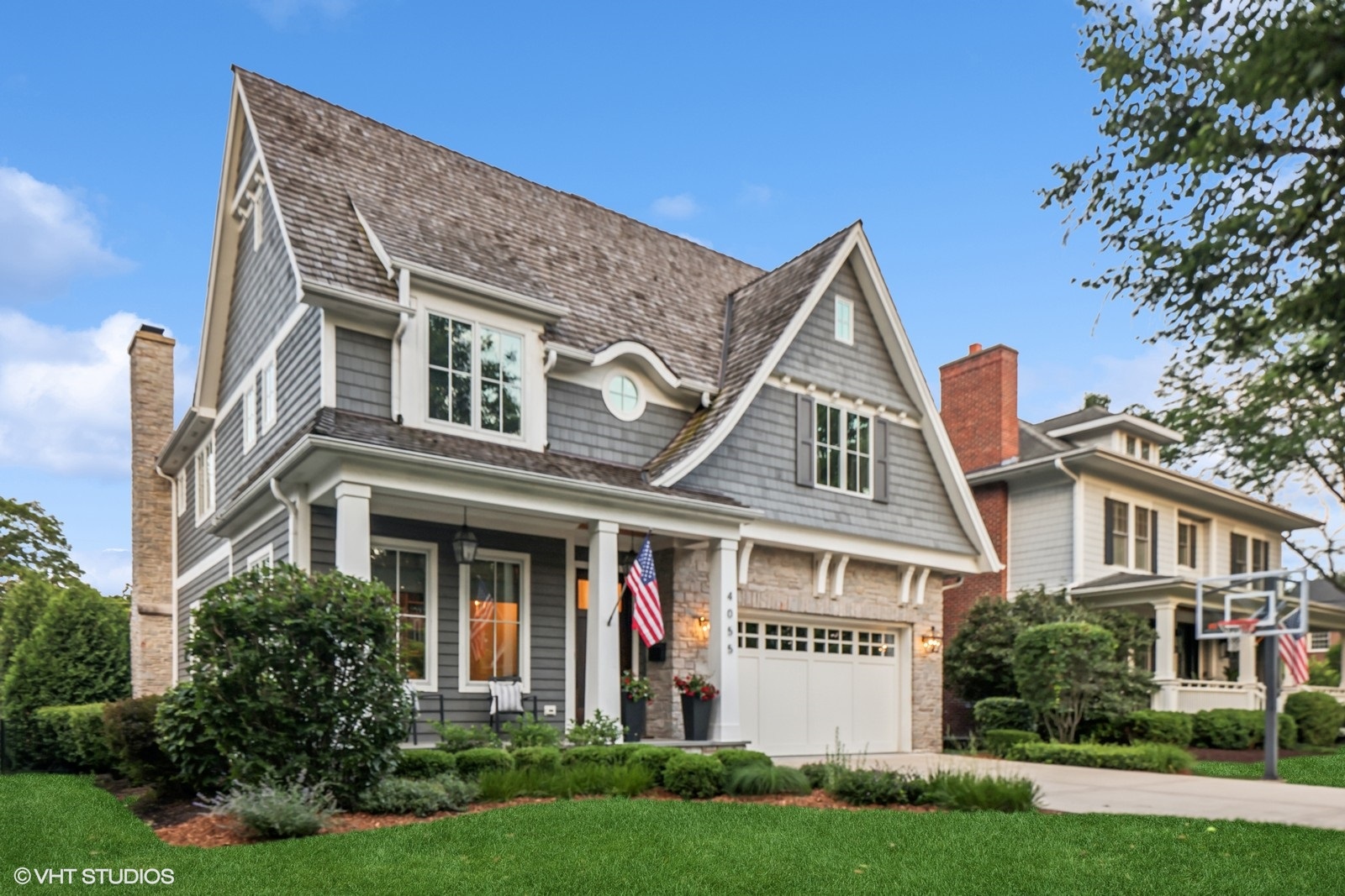 western springs home for sale on a tree lined street