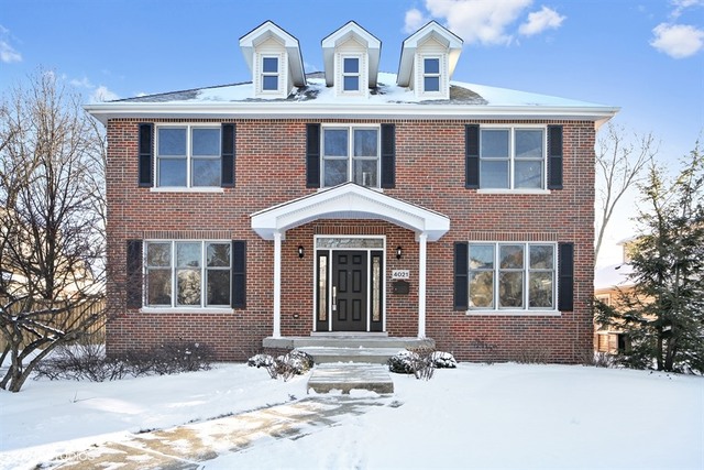 Remove term: western springs home for sale in the snow on a tree lined street western springs home for sale in the snow on a tree lined street