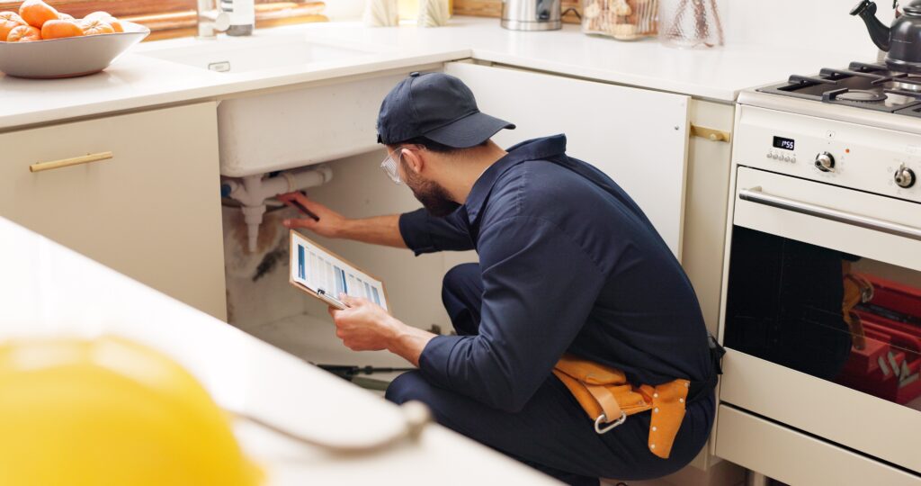 Home inspector evaluating a property during a home inspection before closing