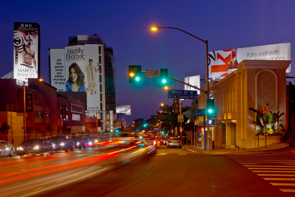 nightime in sunset strip
