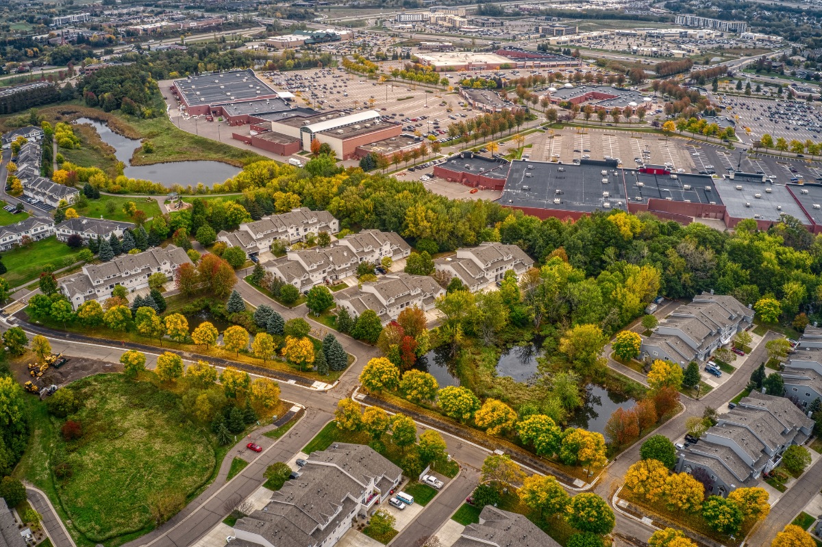 Aerial View Of The Twin Cities Suburb