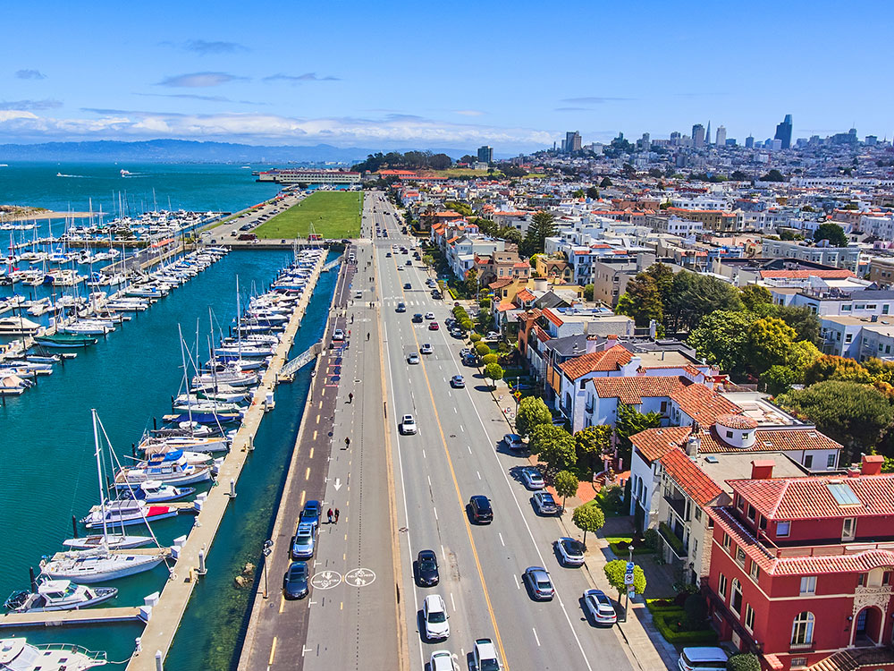 Aerial Over Harbor