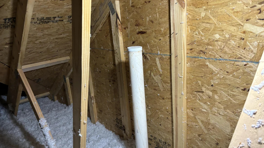 Plumbing DWV vent pipe improperly terminated in attic instead of through the roof
