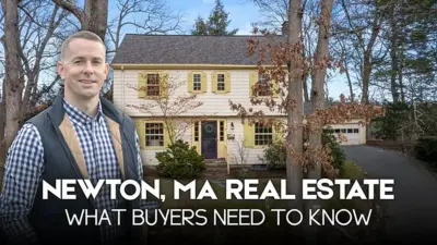 Paul Neavyn in front of a classic colonial-style Newton MA home, representative of the older homes in the Newton real estate market
