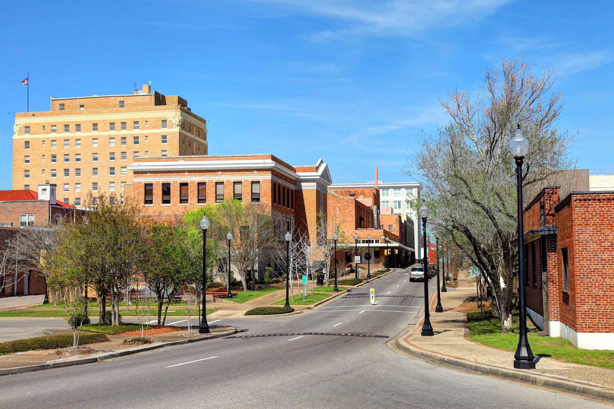Hattiesburg is a city in Mississippi, bisected by the county line between Forrest and Lamar counties