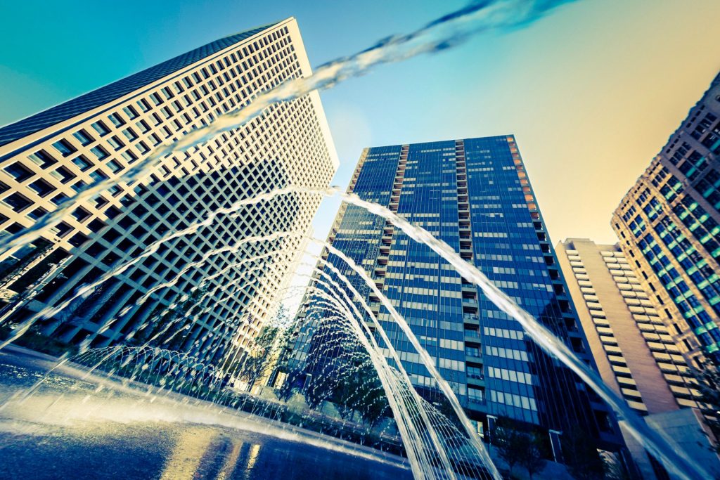 Water fountain & Buildings