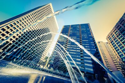Water fountain & Buildings