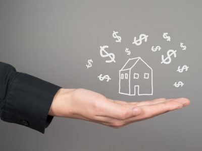 hands with house and dollar drawings