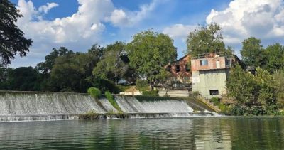 Martindale Dam on the San Marcos River in Martindale Texas