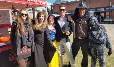Walker Texas Team participating in a Halloween event at downtown Martindale Farmers Market