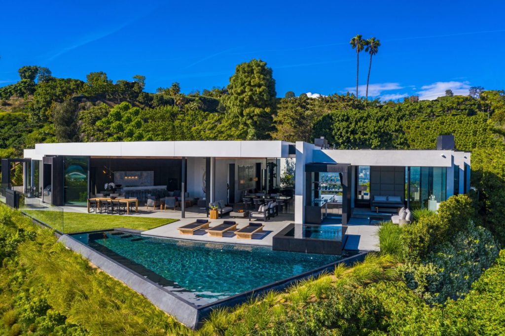 A Beverly Hills Spec House With a 15-foot Waterfall lists for $39 million