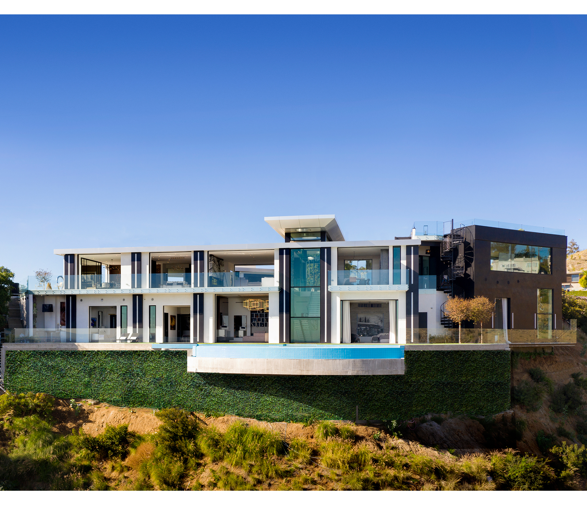 house on the hill ロンパース（Ballet） 70 Contemporary Hollywood Hills Mansion Seen In HBO's 'Ballers