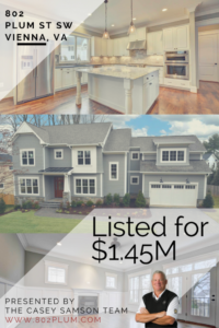 Just Listed New Construction in Vienna on Plum Street