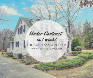 Under Contract in one week, Holly Ave