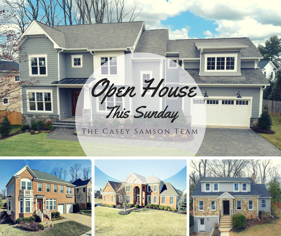 Open Houses for February 12th, (Top) Plum, (Bottom left to right) Amber Meadows, Bowers Hill and Oxford