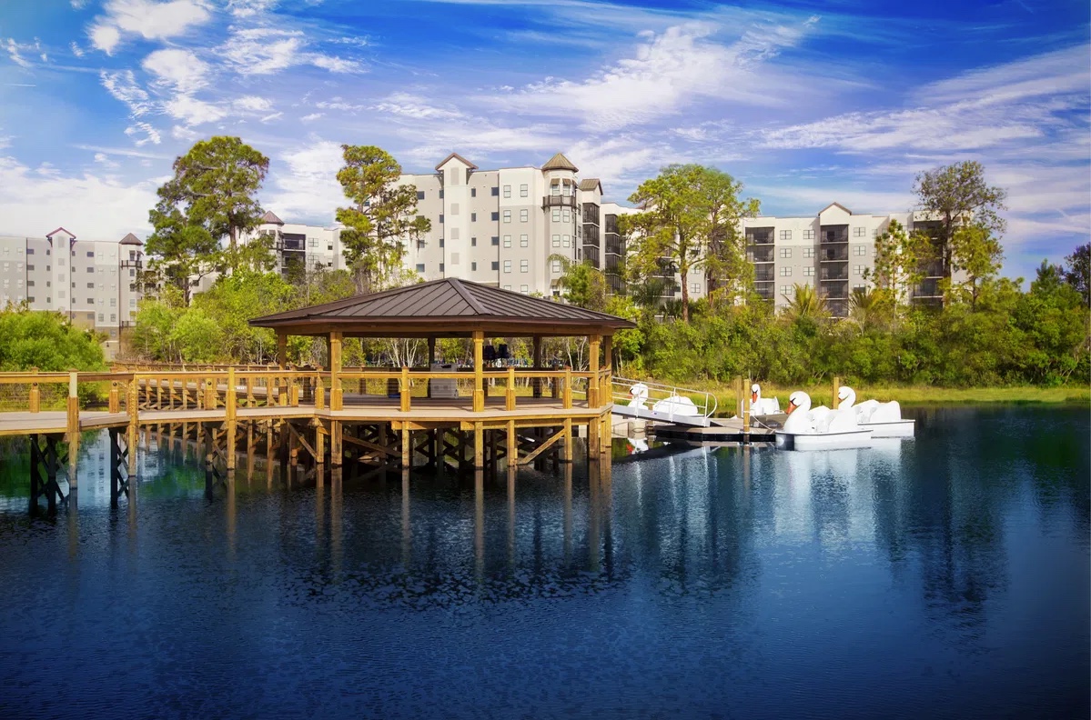 The Grove Resort pier with ducks