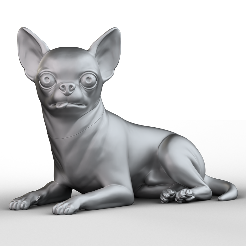 Silver chihuahua figurine memorial urn