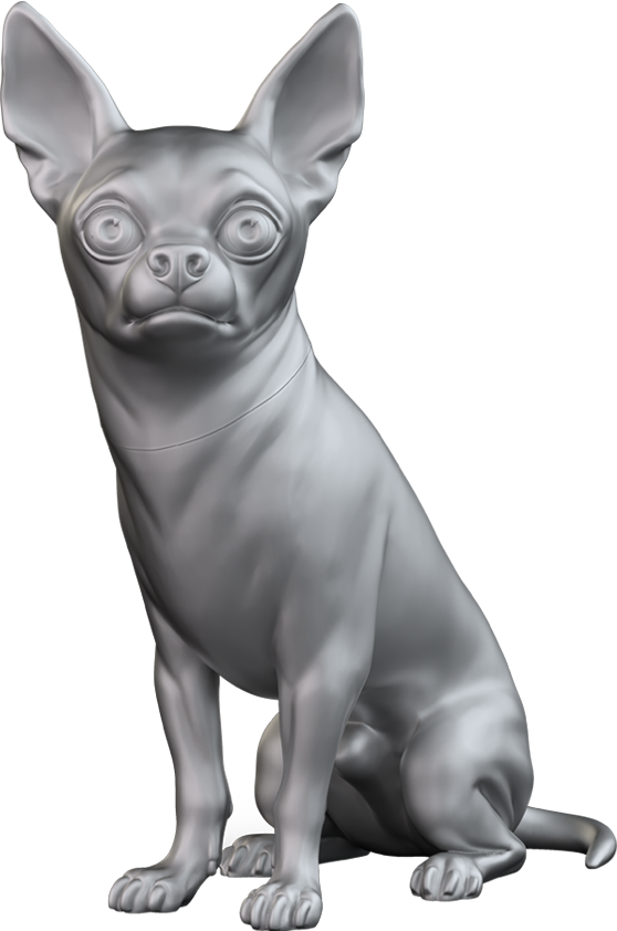 Handcrafted Chihuahua memorial statue in a sitting pose, crafted in silver metallic finish