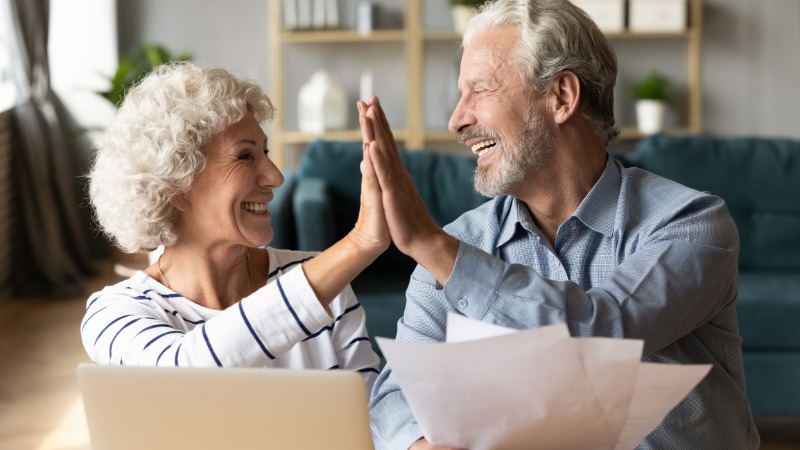 happy old couple