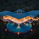 Top view of a luxury house in Makena