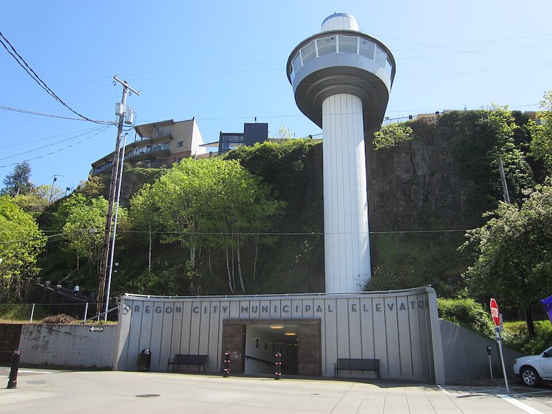 Oregon City Municipal Elevator connecting downtown Oregon City to the bluff above.