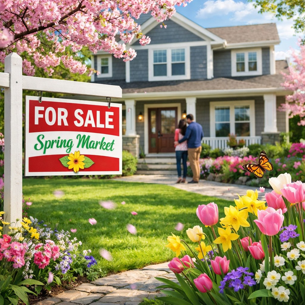 Spring home for sale in bloom