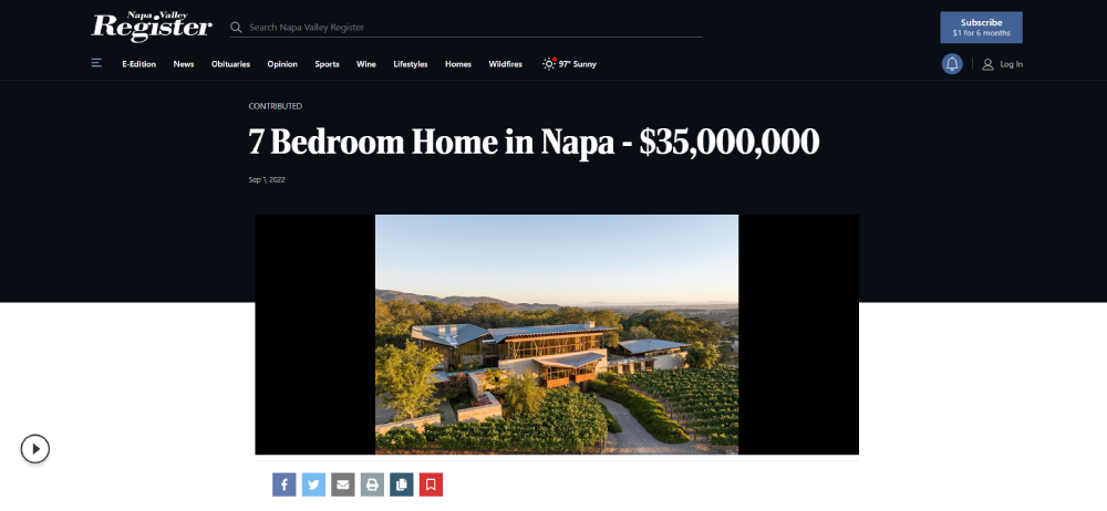 7 Bedroom Home in Napa