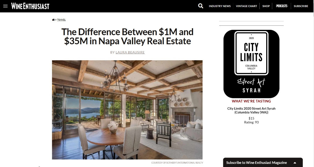 The Difference Between $1M and $35M in Napa Valley Real Estate