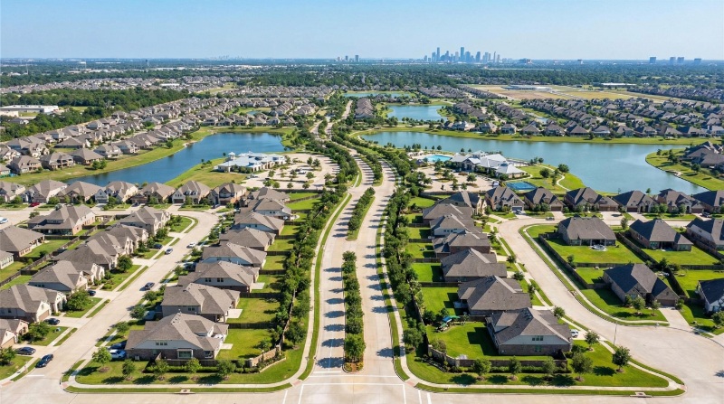 Aerial view of Cypress Tx Neighborhood