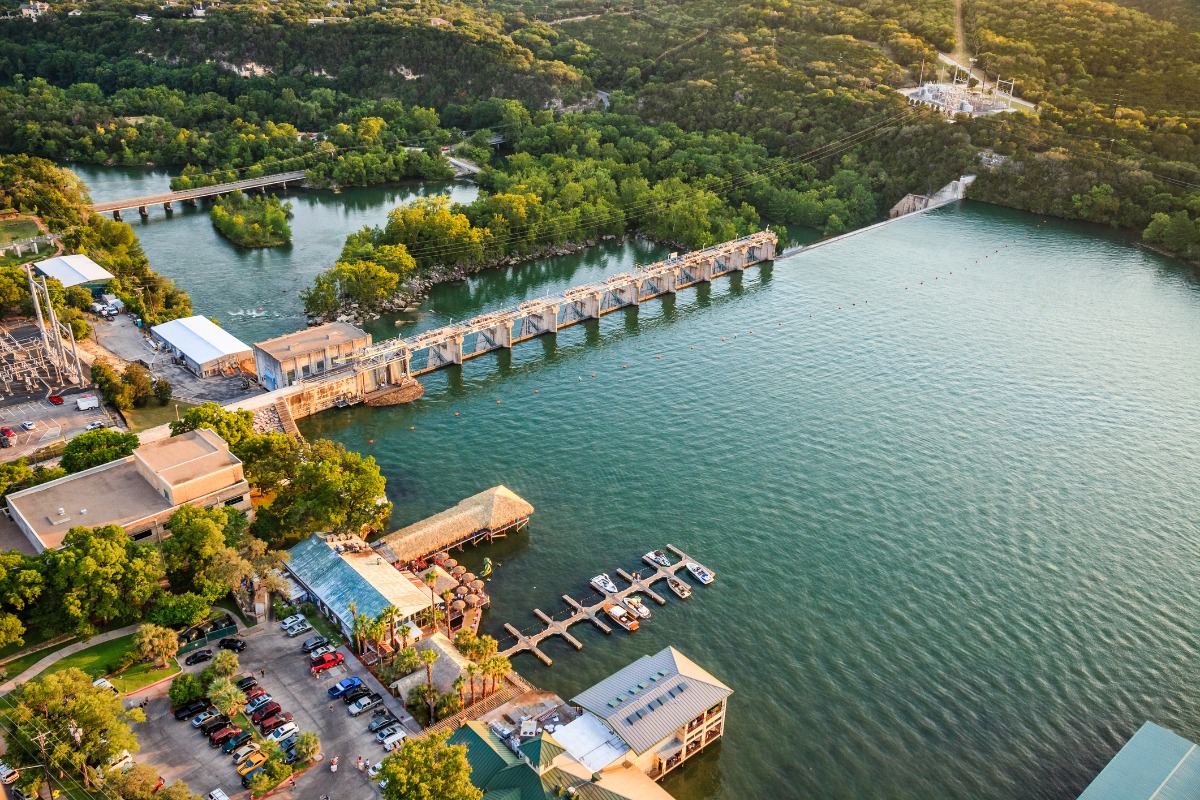 aerial view of Lake Austin