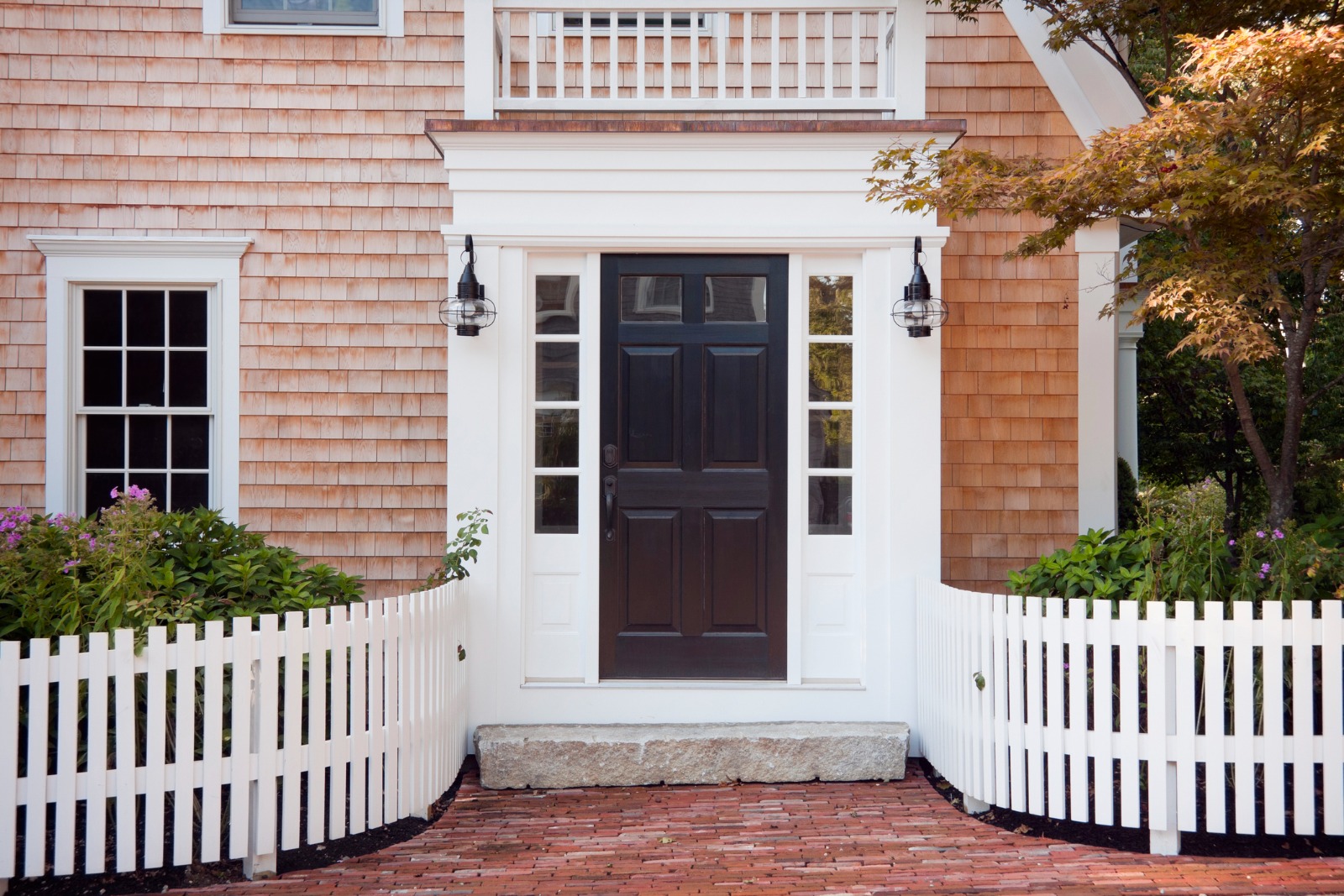 Entryway of brick New England