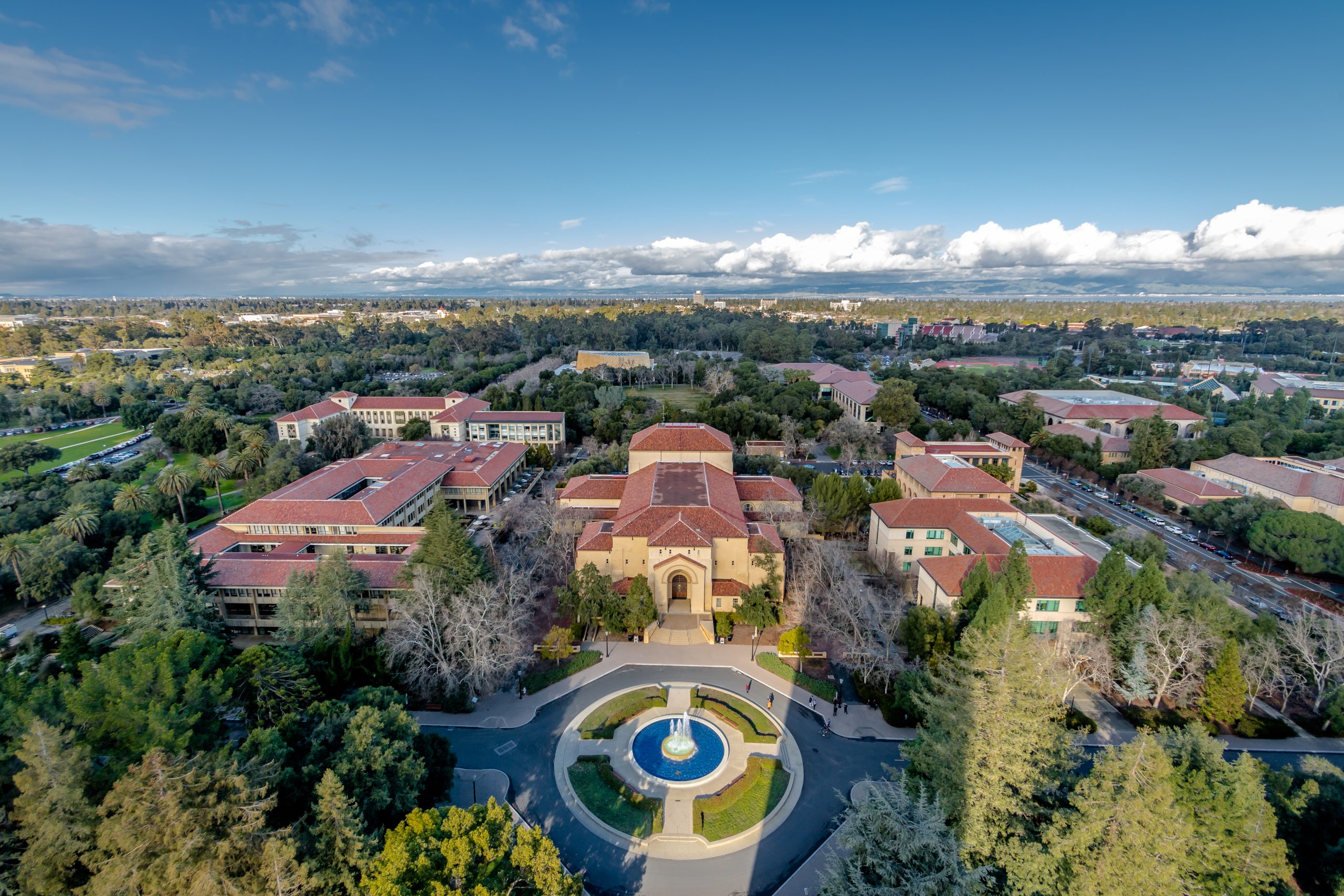 Aerial view of Stanford University Campus - Palo Alto, California, USA