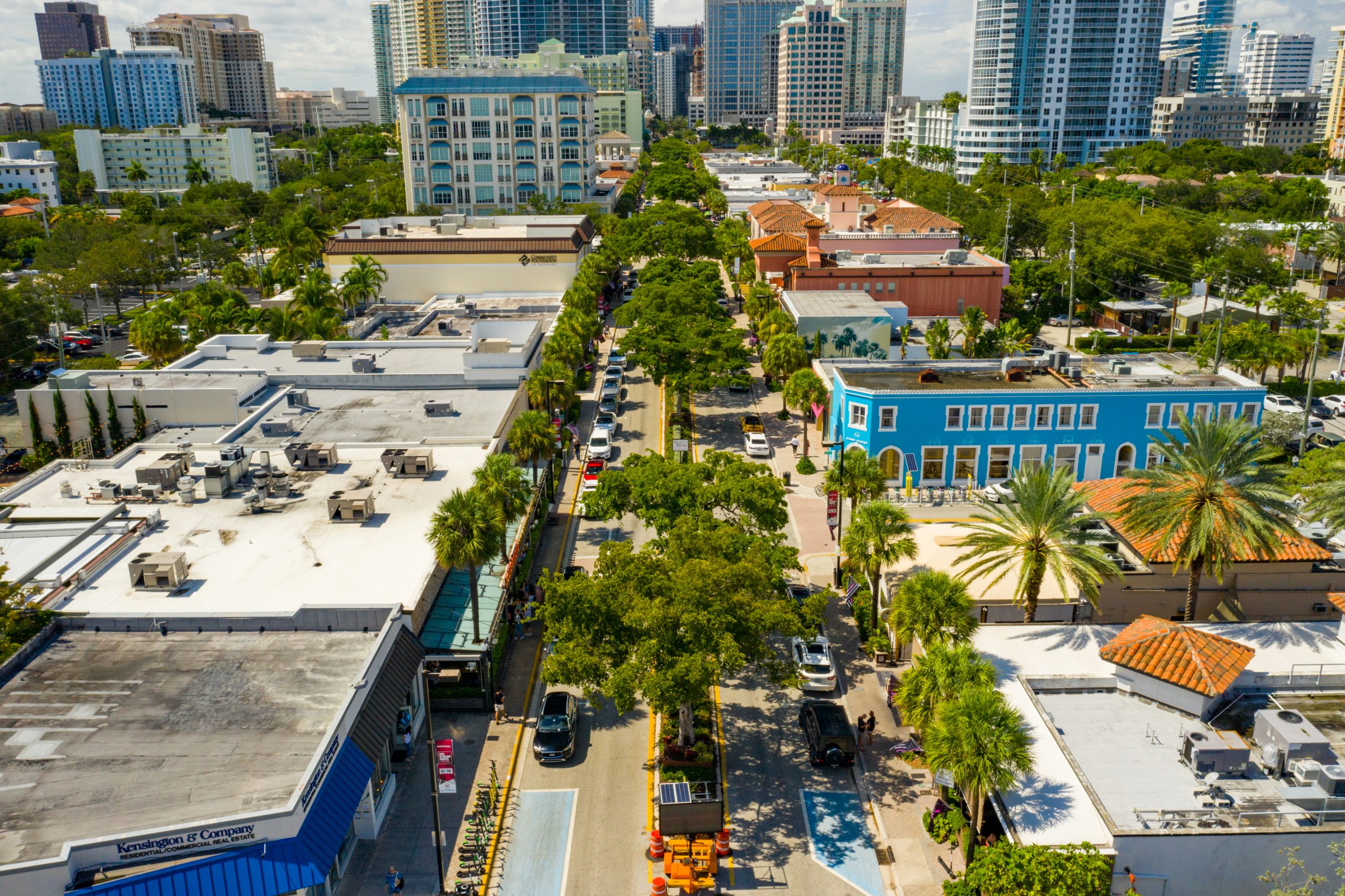 Aerial photo Las Olas Boulevard Downtown