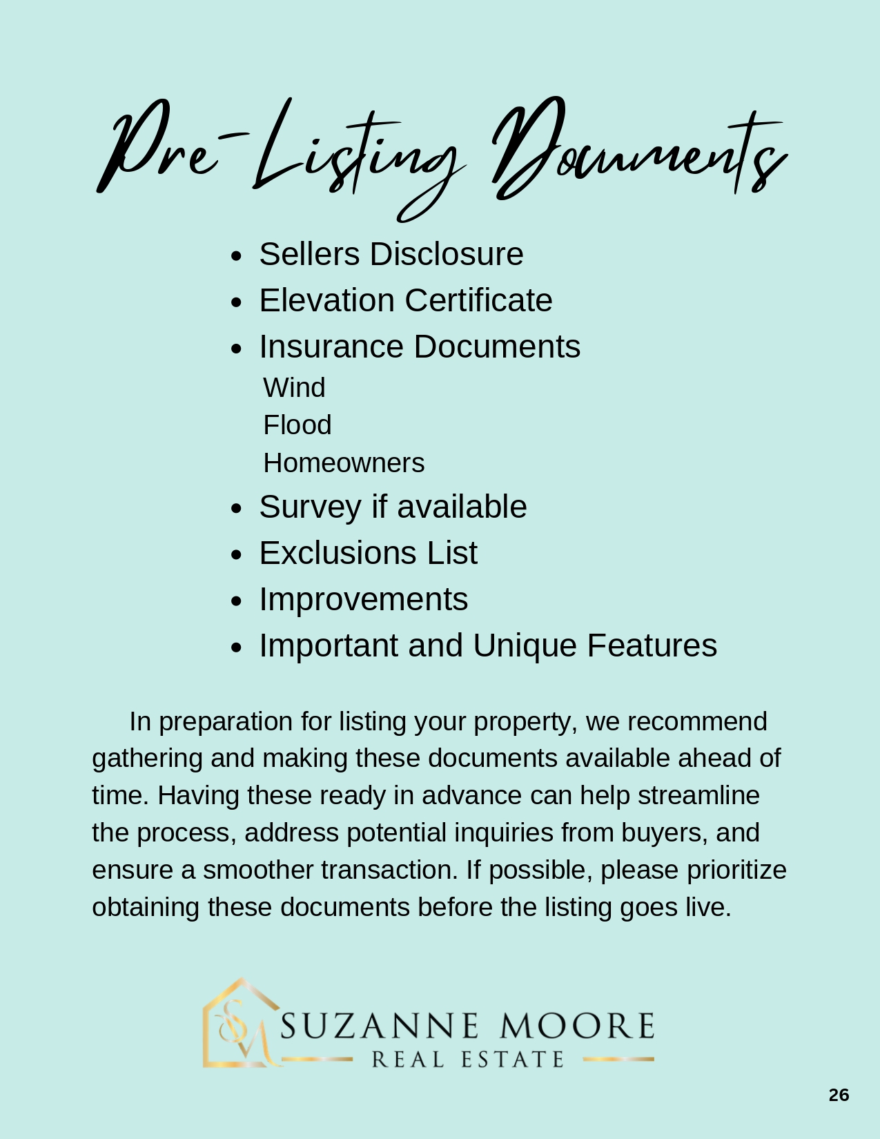 Pre-Listing Documents