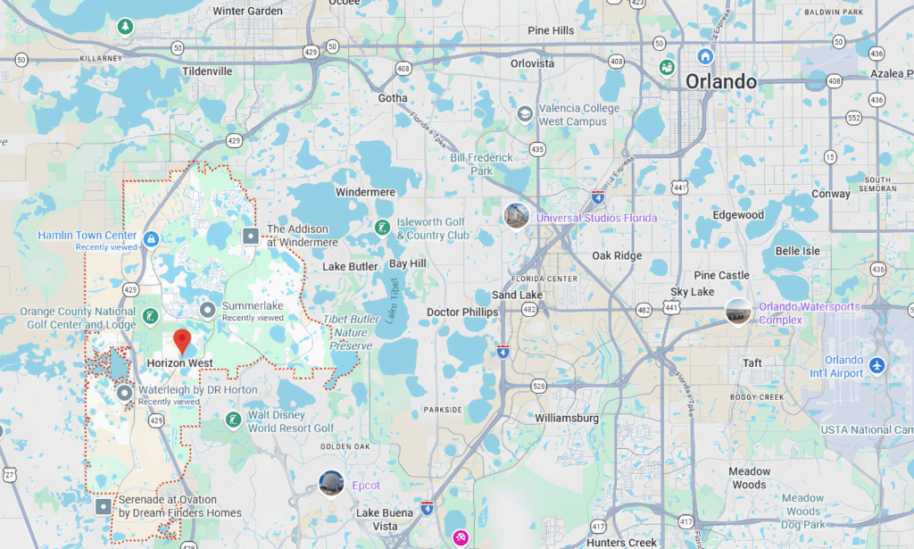 Map of Horizon West, FL