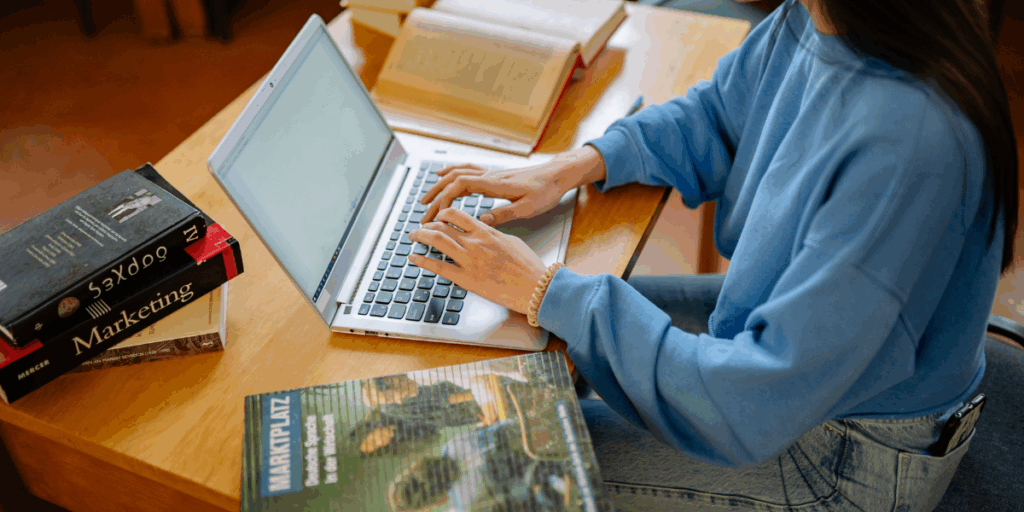 student studying